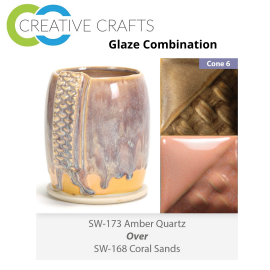 Amber Quartz SW173 over Coral Sands SW168 Stoneware Combination